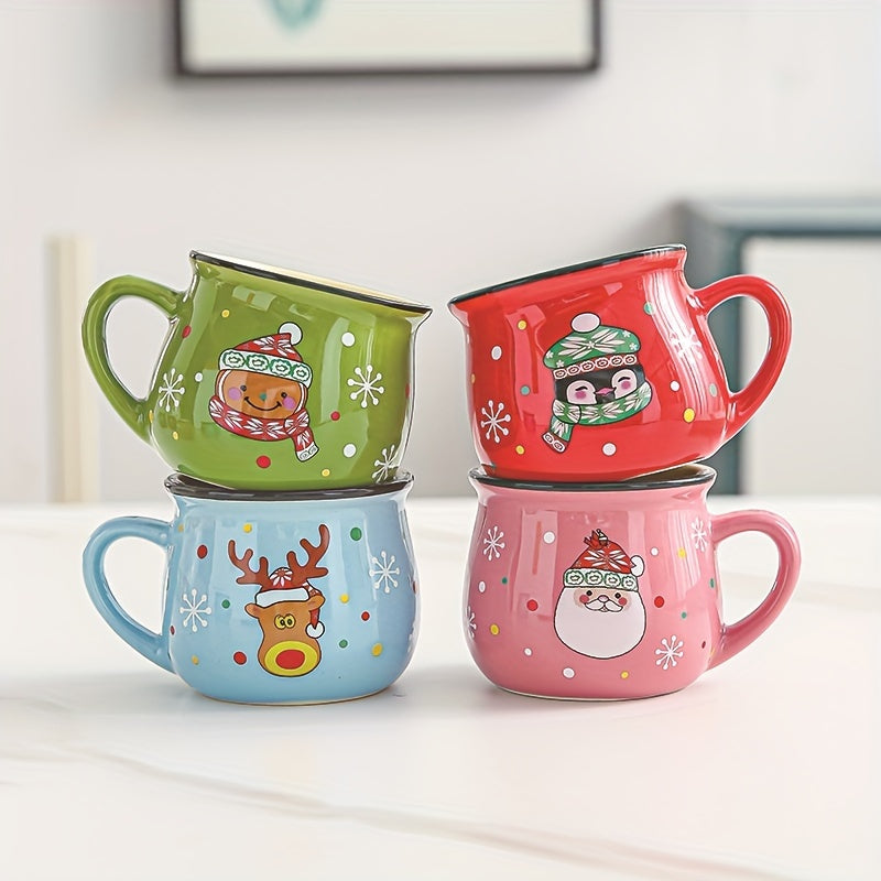 2pcs/4pcs Parent-Child Ceramic Cups – Christmas Family Set for Mousse, Coffee & Breakfast