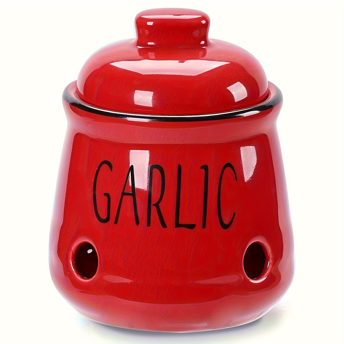 Ceramic Garlic Storage Container with Lid | Countertop Garlic Preservation Box for Kitchen