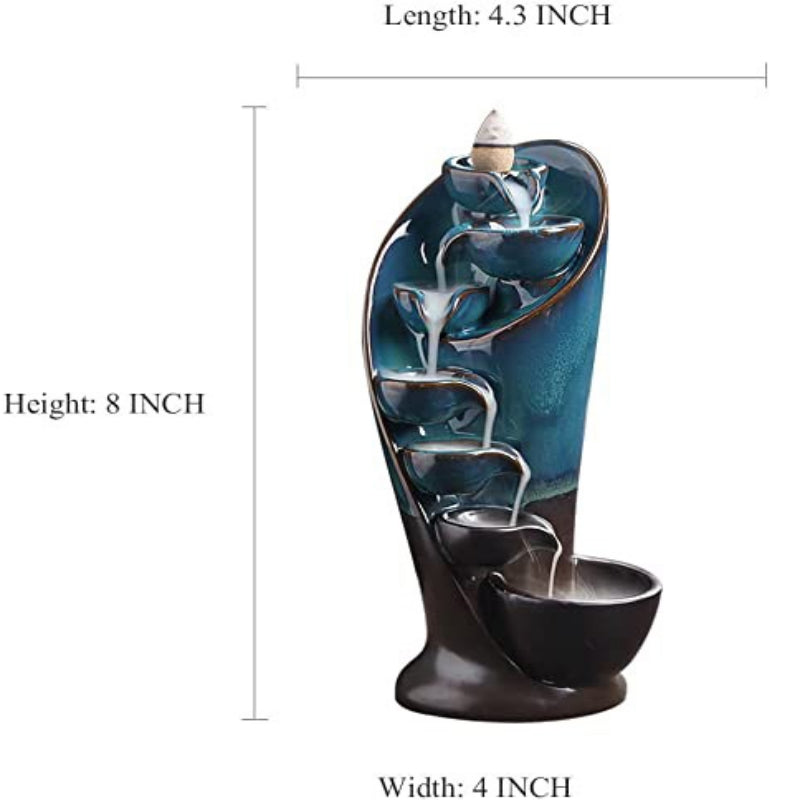 Ceramic Waterfall Incense Holder | Aesthetic Incense Burner for Home & Room Decor