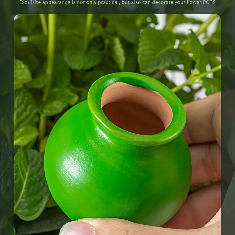 4-Pack Wine Bottle Shaped Terracotta Watering Globes | Automatic Plant Watering Bulbs for Vacations