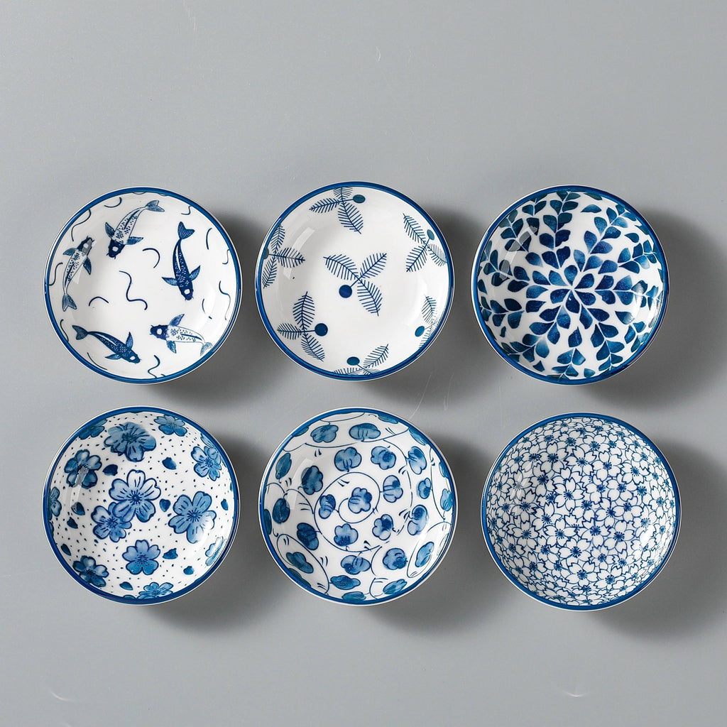 6-Piece Ceramic Seasoning Dish Set | Soy Sauce, Vinegar & Condiment Dishes for Home
