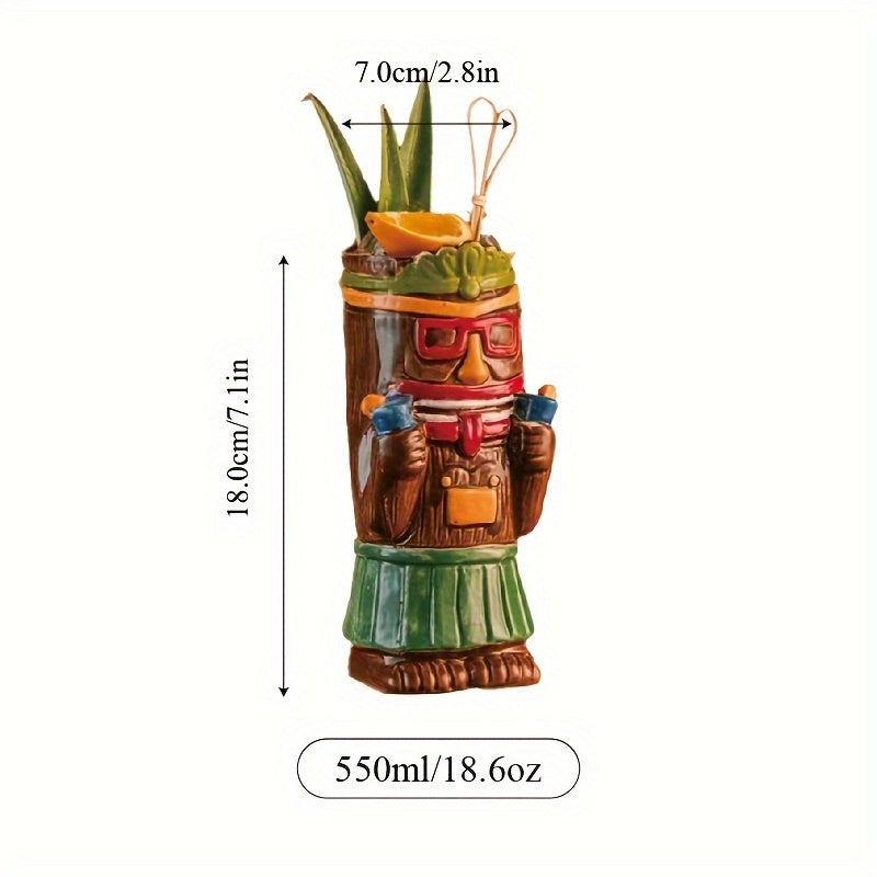Hawaiian Tiki Ceramic Mug – Cocktail Drinking Cup for Bar, Pub, Club & Home Use