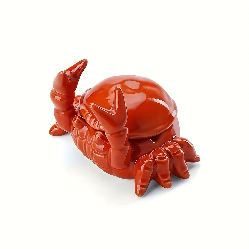 Realistic Crab Claw Ceramic Ashtray – Red Cigarette Tray & Fun Gift for Dad, Boyfriend & Smokers