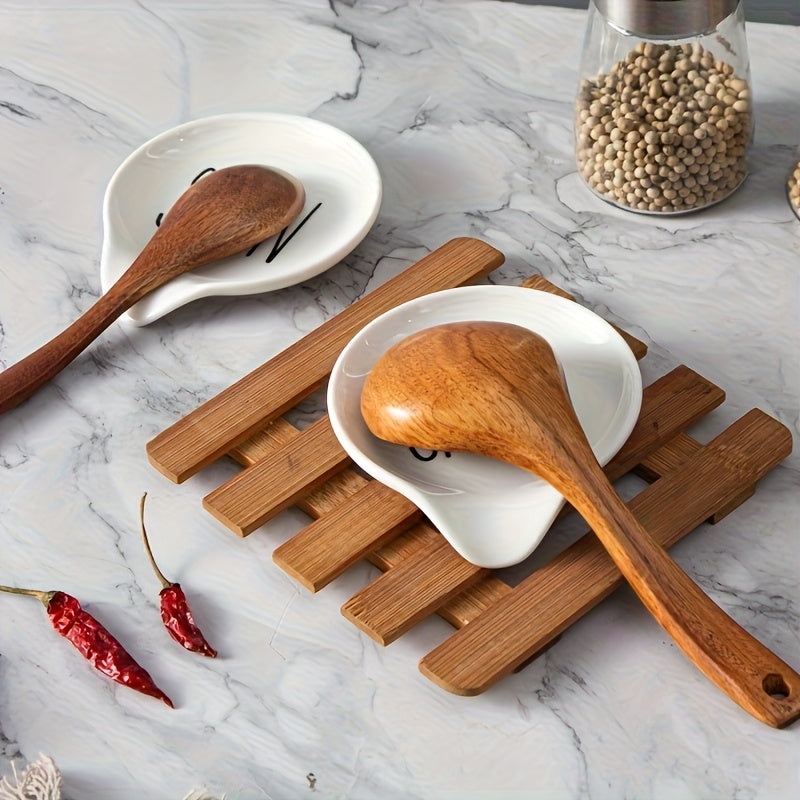 Ceramic Spoon Rest | 4.3" Round Spoon Holder for Kitchen Countertop & Utensil Rest