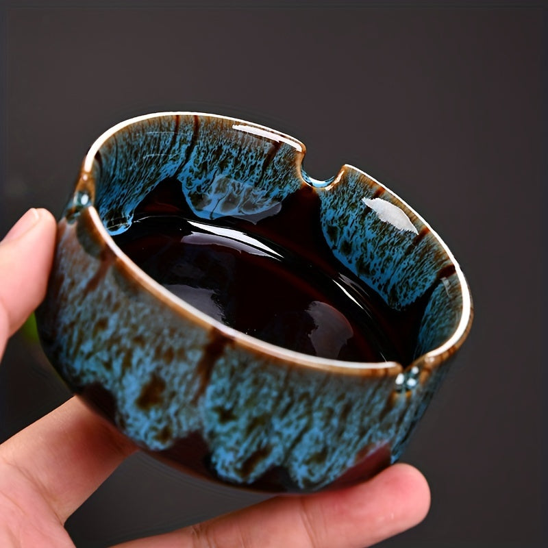 Ceramic Ashtray | Cigarette Ash Holder for Indoor & Outdoor Use, Home & Office Decor