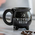 Witch Cauldron Ceramic Mug | 13.53oz Black Coffee Mug for Halloween & Spooky Vibes