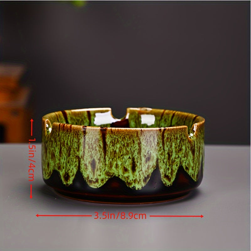 Ceramic Ashtray | Cigarette Ash Holder for Indoor & Outdoor Use, Home & Office Decor