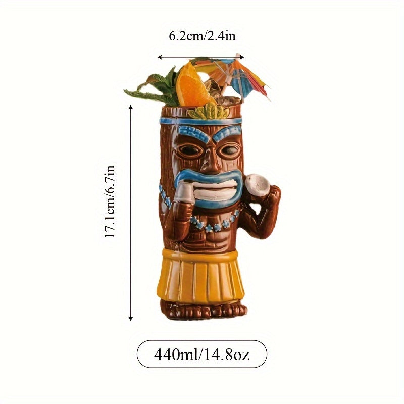 Hawaiian Tiki Ceramic Mug – Cocktail Drinking Cup for Bar, Pub, Club & Home Use
