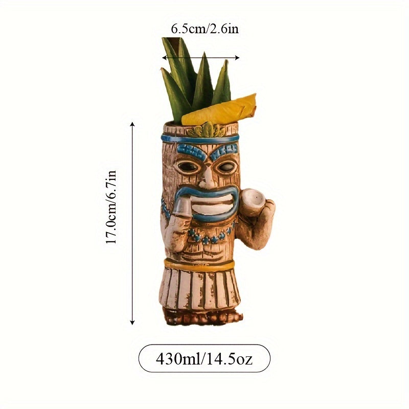 Hawaiian Tiki Ceramic Mug – Cocktail Drinking Cup for Bar, Pub, Club & Home Use