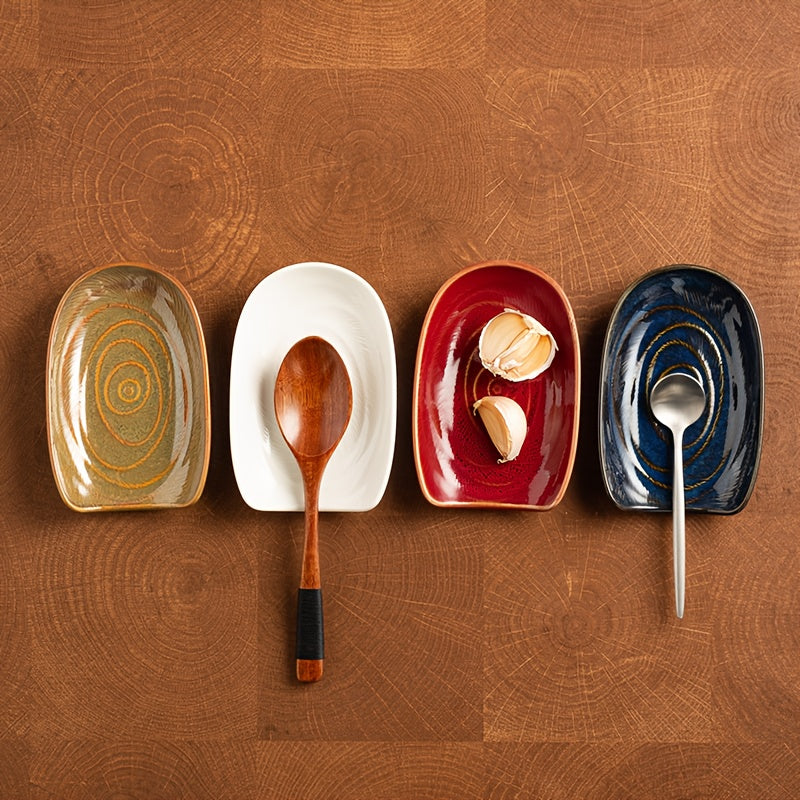 Long-Handle Ceramic Spoon Rest – Kitchen Utensil Holder for Soup Spoons, Spatulas & Rice Spoons