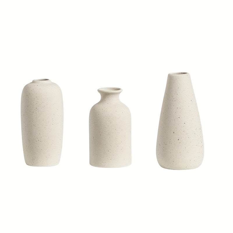 Rustic Ceramic Bud Vase | Farmhouse Decor for Living Room, Shelf & Mantel