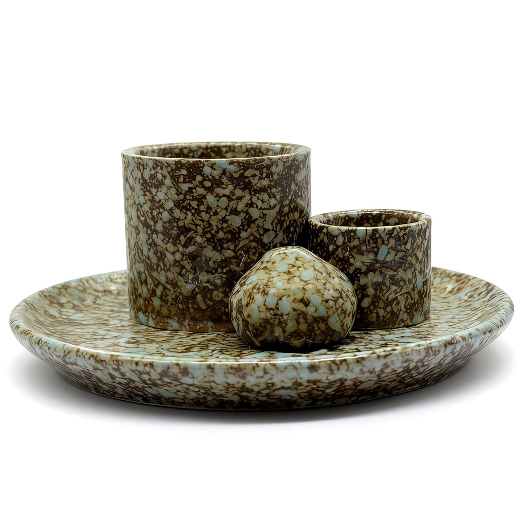 4-in-1 Ceramic Incense Holder | Palo Santo, Sage & Stick Holder with Candle Burner
