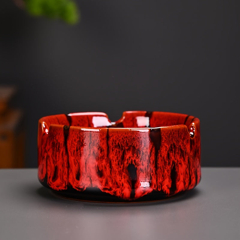 Ceramic Ashtray | Cigarette Ash Holder for Indoor & Outdoor Use, Home & Office Decor