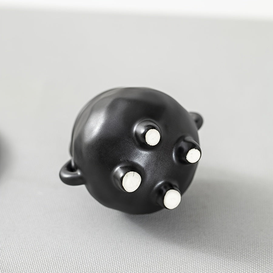 Black Ceramic Essential Oil Lamp | Hanging Pot Candle Heater & Decorative Warm Night Light