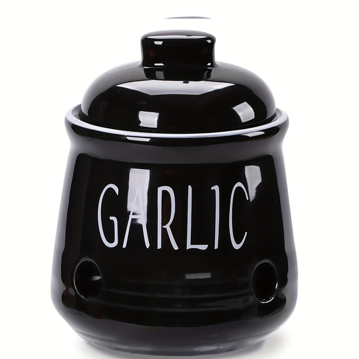 Ceramic Garlic Storage Container with Lid | Countertop Garlic Preservation Box for Kitchen