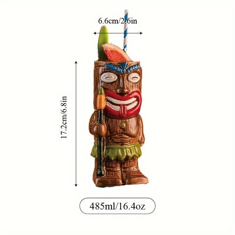 Hawaiian Tiki Ceramic Mug – Cocktail Drinking Cup for Bar, Pub, Club & Home Use
