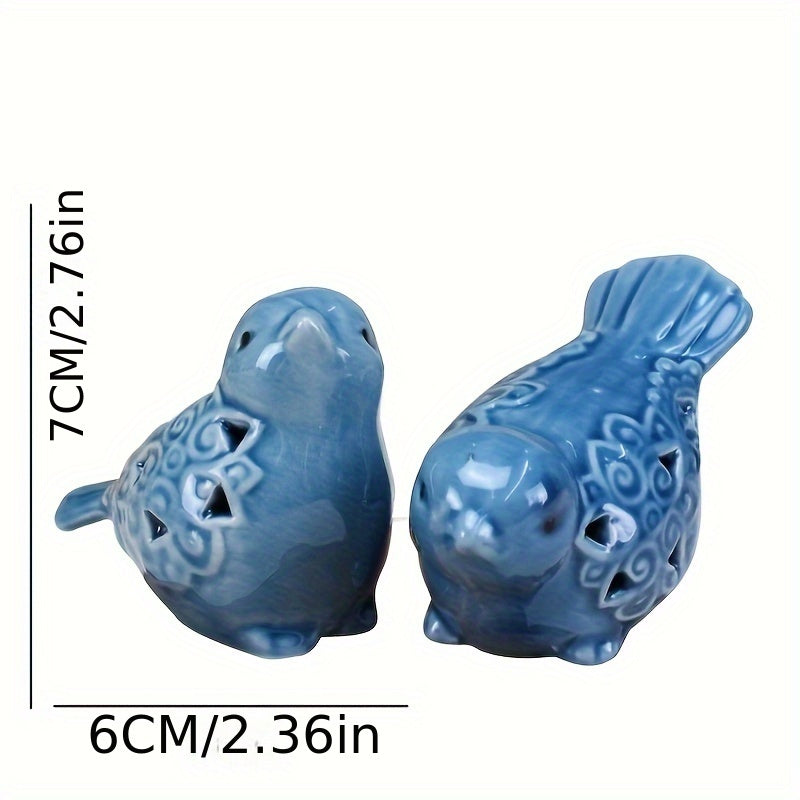 2-Piece Ceramic Bird & Duck Statue Set | Versatile Home & Office Decor for Shelves & Cabinets