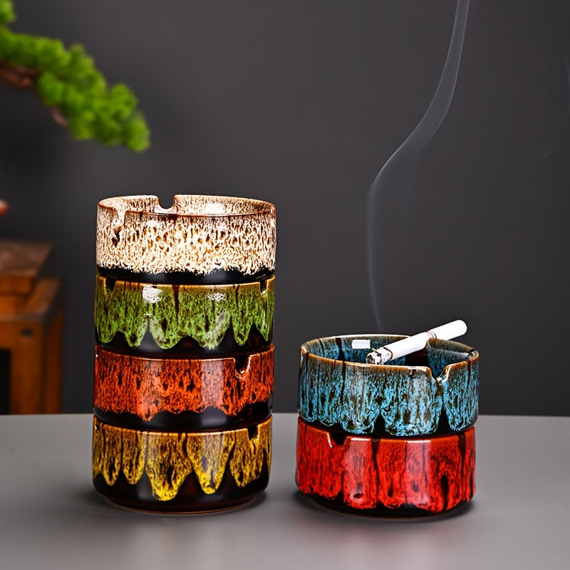 Ceramic Ashtray | Cigarette Ash Holder for Indoor & Outdoor Use, Home & Office Decor