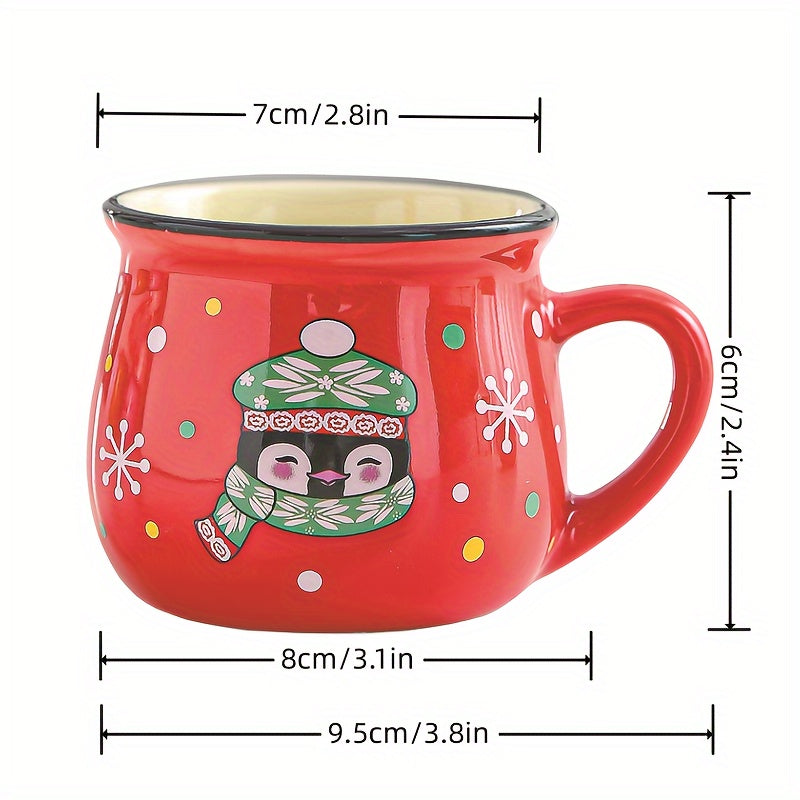 2pcs/4pcs Parent-Child Ceramic Cups – Christmas Family Set for Mousse, Coffee & Breakfast
