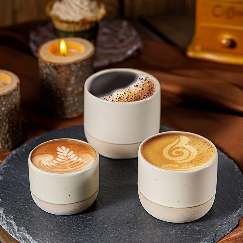 Japanese-Style Coarse Pottery Espresso Cup | Vintage Ceramic Kung Fu Tea Cup for Tea Tasting
