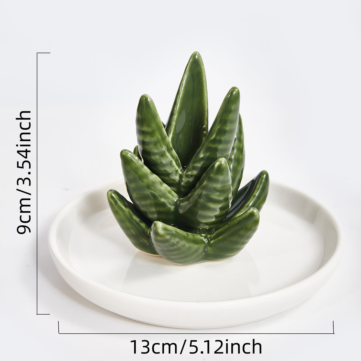 Ceramic Cactus Jewelry Tray | Ring Holder & Succulent Ring Organizer for Home Decor