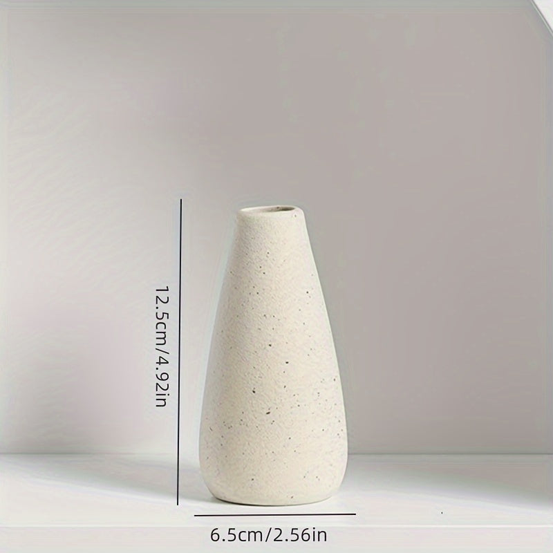 Rustic Ceramic Bud Vase | Farmhouse Decor for Living Room, Shelf & Mantel