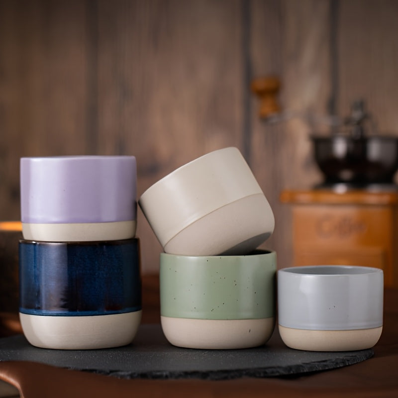 Middle Eastern Coarse Pottery Espresso Cup | Colorful Ceramic Kung Fu Tea Tasting Cup
