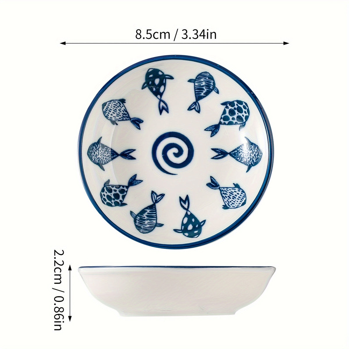 6-Piece Ceramic Seasoning Dish Set | Soy Sauce, Vinegar & Condiment Dishes for Home