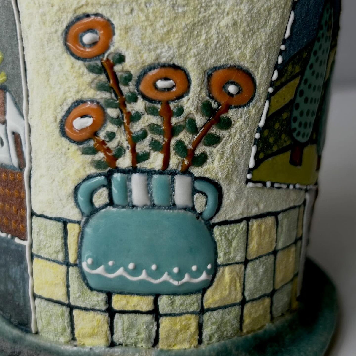 Handmade Ceramic Cat Mug with Sculptural Handle | Whimsical Illustrated Pottery Cup | Cozy Cat Lover Gift | Unique Art Coffee Mug