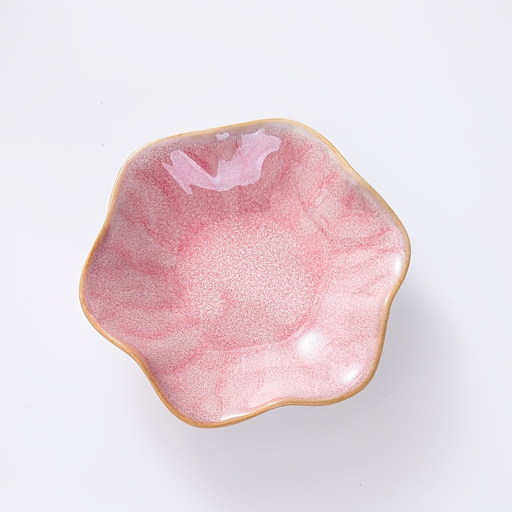 Elegant Ceramic Flower Plate | Jewelry & Trinket Dish for Dresser, Bathroom & Desk