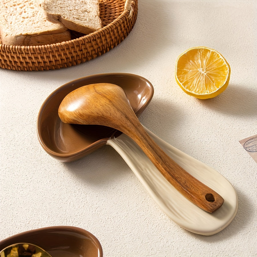 Cute Mushroom Spoon Rest – Ceramic High-Temperature Resistant Spoon Plate & Housewarming Gift