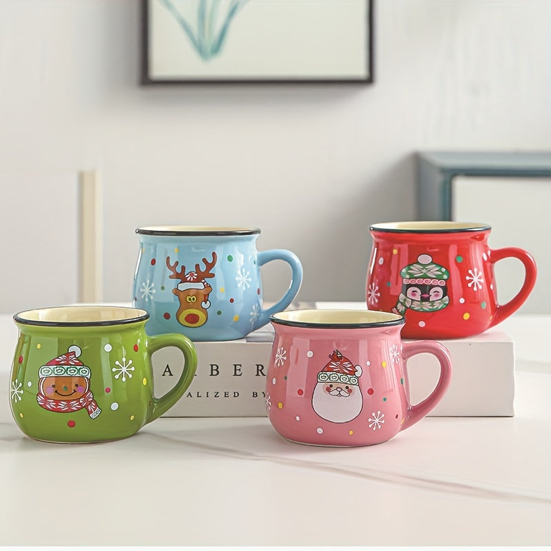 2pcs/4pcs Parent-Child Ceramic Cups – Christmas Family Set for Mousse, Coffee & Breakfast