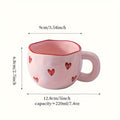Romantic Ceramic Coffee Mug 9.5oz | Heart Pattern Love Cup for Couples & Birthday Gifts
