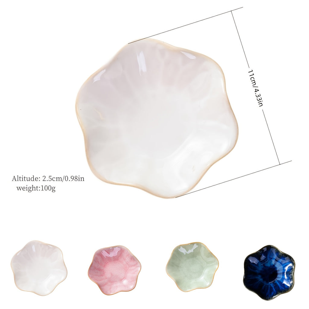 Elegant Ceramic Flower Plate | Jewelry & Trinket Dish for Dresser, Bathroom & Desk