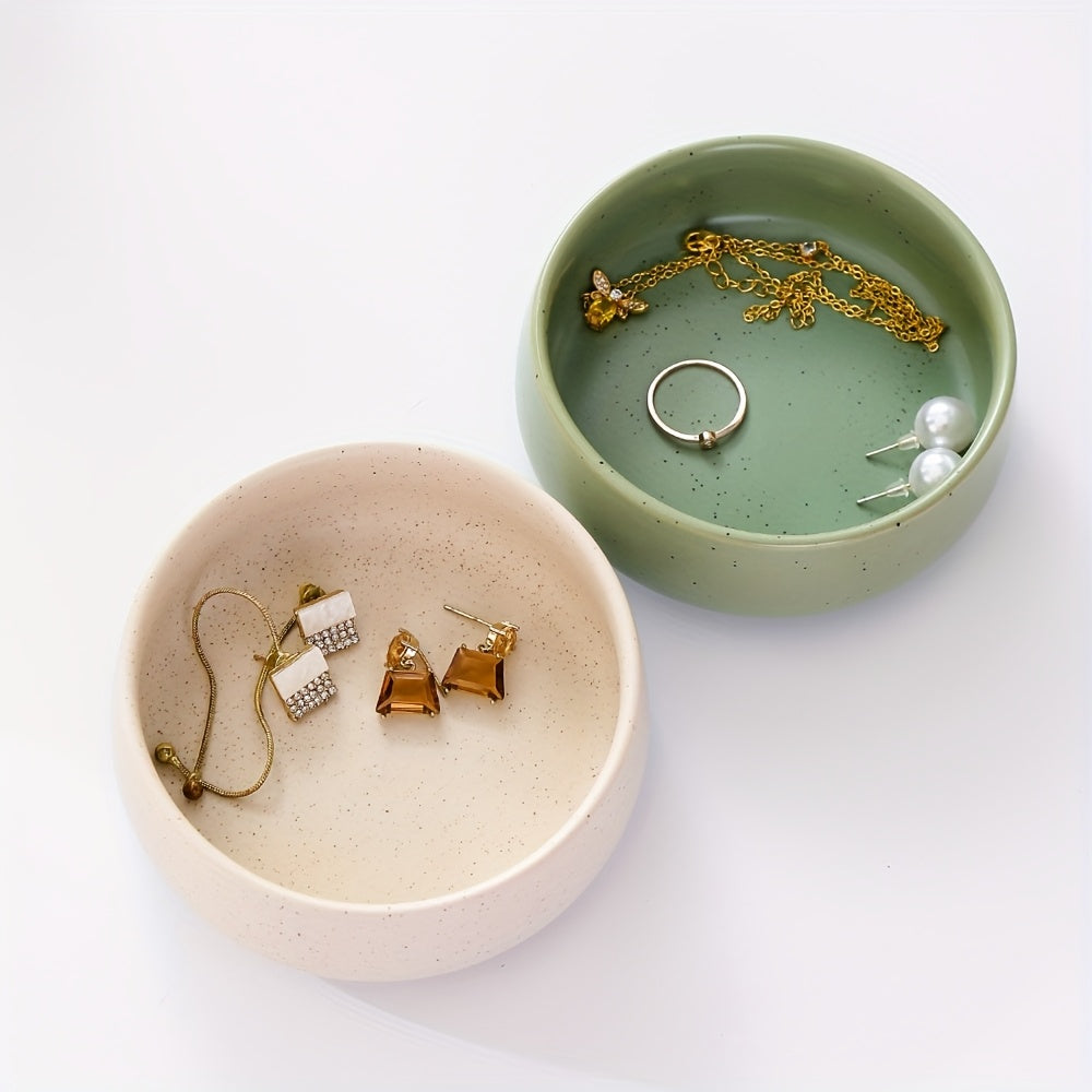 Ceramic Jewelry Tray | Multifunctional Ring & Earring Organizer Plate for Home