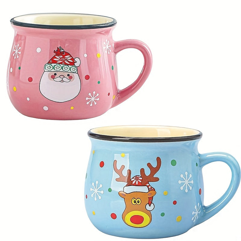2pcs/4pcs Parent-Child Ceramic Cups – Christmas Family Set for Mousse, Coffee & Breakfast
