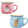 2pcs/4pcs Parent-Child Ceramic Cups – Christmas Family Set for Mousse, Coffee & Breakfast