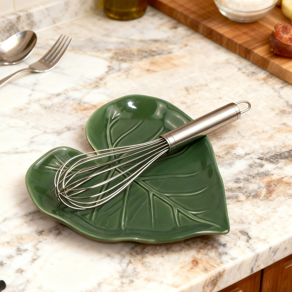 Ceramic Spoon Holder for Stove | Cute Leaf Design Kitchen Countertop Utensil Rack