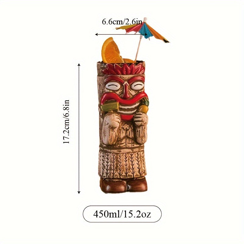 Hawaiian Tiki Ceramic Mug – Cocktail Drinking Cup for Bar, Pub, Club & Home Use