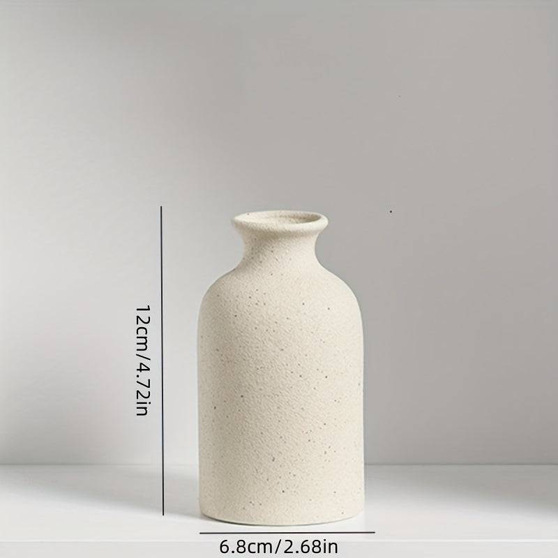 Rustic Ceramic Bud Vase | Farmhouse Decor for Living Room, Shelf & Mantel