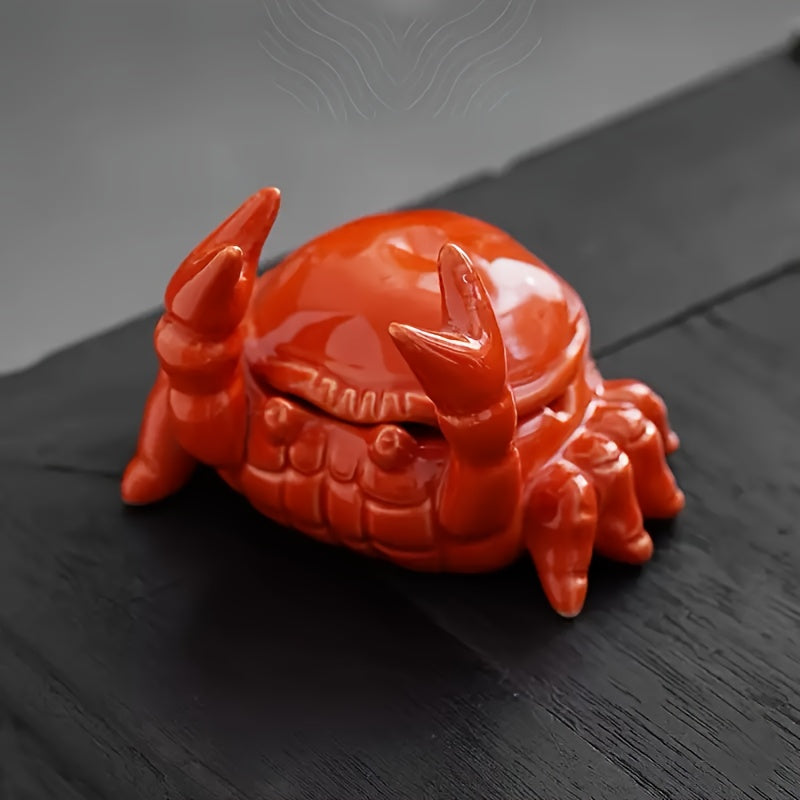 Realistic Crab Claw Ceramic Ashtray – Red Cigarette Tray & Fun Gift for Dad, Boyfriend & Smokers