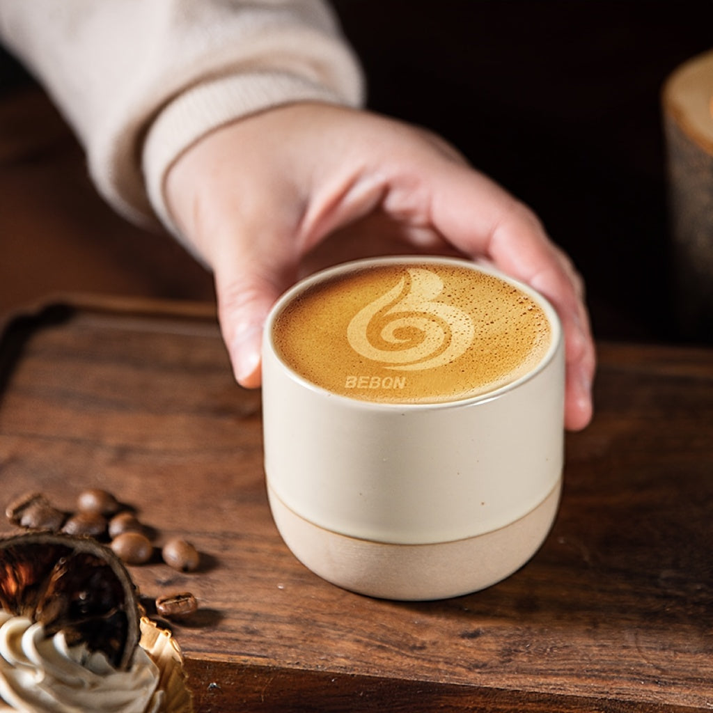 Japanese-Style Coarse Pottery Espresso Cup | Vintage Ceramic Kung Fu Tea Cup for Tea Tasting