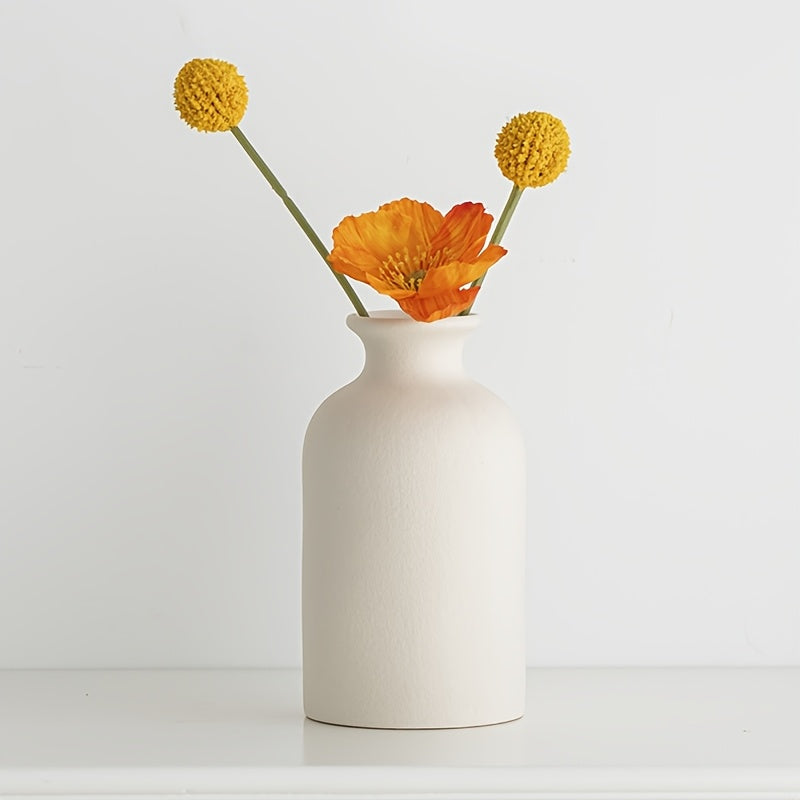 Cream Style Decorative Vase | High-End Dried Flower Arrangement for Living Room & TV Cabinet
