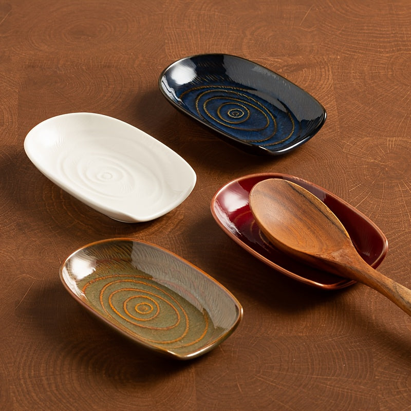 Long-Handle Ceramic Spoon Rest – Kitchen Utensil Holder for Soup Spoons, Spatulas & Rice Spoons