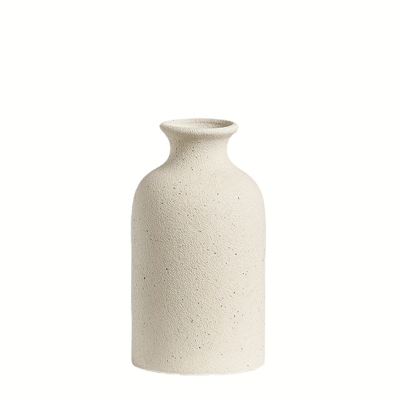 Rustic Ceramic Bud Vase | Farmhouse Decor for Living Room, Shelf & Mantel