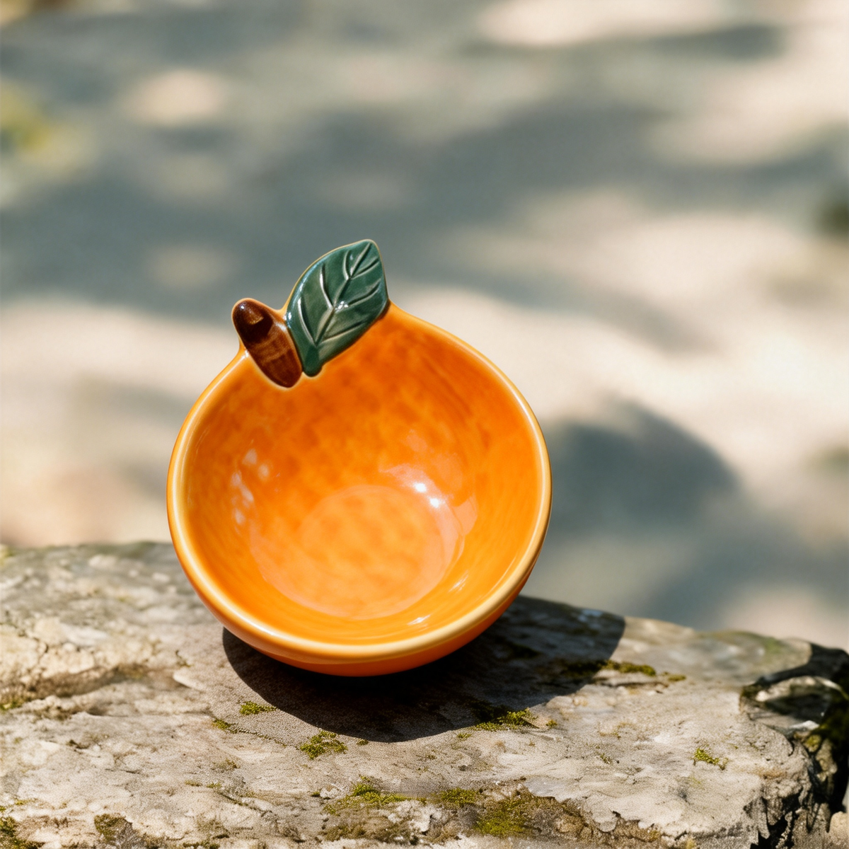 Ceramic Orange Shaped Dipping Bowl - 11cm Cute Fruit Design Sauce Dish for Soy Sauce, Vinegar, and Condiments
