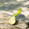Cute Flower & Star Ceramic Spoon - 16cm Kawaii Green Dessert Spoon for Coffee, Tea, and Appetizers