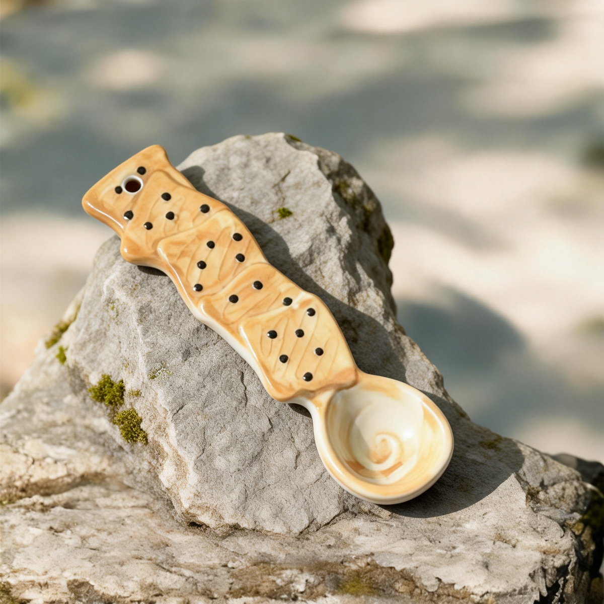 Cute Biscuit Ceramic Spoon - 16cm Kawaii Cookie Dessert Spoon for Coffee, Tea, and Appetizers