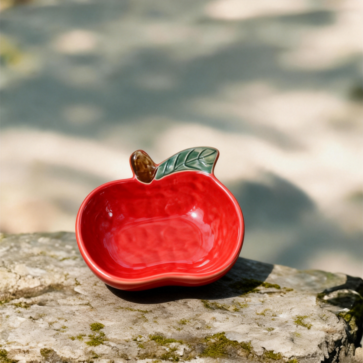 Ceramic Apple Shaped Dipping Bowl - 12cm Cute Fruit Design Sauce Dish for Soy Sauce, Vinegar, and Condiments