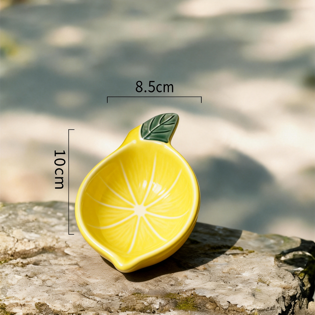 Ceramic Lemon Shaped Dipping Bowl - 8.5cm Cute Fruit Design Sauce Dish for Soy Sauce, Vinegar, and Condiments
